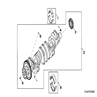 Group 47: Crankshaft  第47組：曲軸&amp;amp;ldquo;GM93289,&amp;amp;rdquo;&amp;amp;ldquo;GM93285,&amp;amp;rdquo;&amp;amp;ldquo;GM91650,&amp;amp;rdquo;&amp;amp;ldquo;GM85414,&a