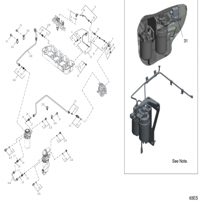 Group 63: Low Pressure Fuel Line, continued  第63組：低壓燃油管路，&amp;amp;ldquo;GM93289,&amp;amp;rdquo;&amp;amp;ldquo;GM93285,&amp;amp;rdquo;&amp;amp;ldquo;GM91650,&amp;amp;rdquo;&